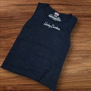 Harley Davudson Washington State Black Tank Rhinestone Sides